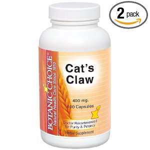  Botanic Choice Cats Claw 400 mg, 100 Count (Pack of 2 