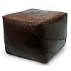 MOON & STAR Hand Tooled LEATHER Cube OTTOMAN Stool Chair Accent Rustic 