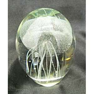  New White Glow in the Dark Hand Blown Glass Jellyfish 
