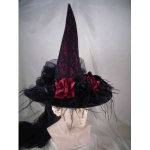  Elsie Massey #1785 New Victorian Witch Hat Black w 