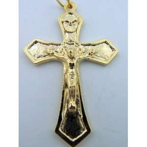   Thorns of Christ Catholic Pendant Cross Crucifix Gold Gild 2 Jewelry