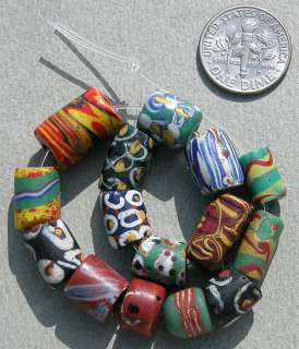 variety of 15 small old venetian fancy african trade beads #85 