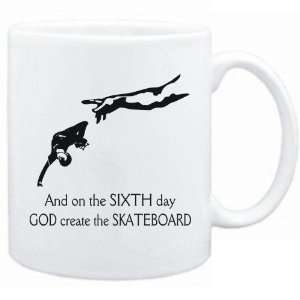   Sixth Day God Create The Skateboard  Mug Sports