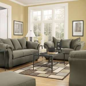   Dollar Bay 4 Piece Living Room Set in Sage with FREE Ottoman Home