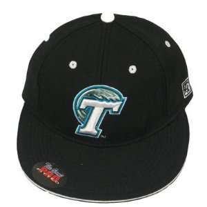 NCAA FITTED CAP HAT FLAT BLACK TULANE GREEN WAVE 6 7/8  