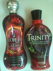 Lot of 2   Trinity 3 Hot Bronzer & Torch Hot Tingle Dark Tan Tanning 