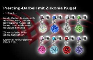 Ohr Helix Piercing Dangle Multi Zirkonia Kristall XP405  