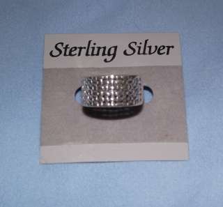   Sterling Silver Houndstooth Check Band Ring 925 NEW 5.8 Grams  