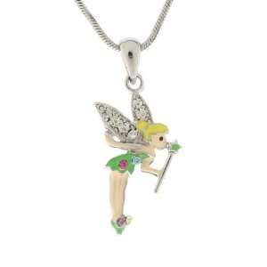   Fairy Necklace with Crystal Wings and Magic Star Wand   26mm: Jewelry