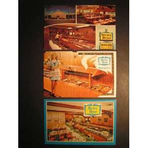  3 Postcards 1960s Sweden House Smorgasbord not applicable Books