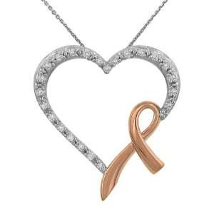   Pave Diamond Heart Pd w Fancy Twist Design.24ct (Chain Sep): Jewelry