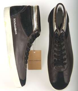 NEW DOLCE & GABBANA HERITAGE COLLECTION FUNKY HIGHT TOP LEATHER SHOES 