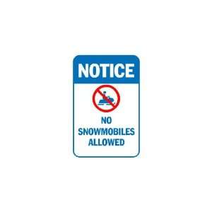  3x6 Vinyl Banner   Notice no snowmobiles allowed 