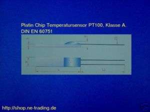 Temperatsensor, PT100 nach DIN EN 60751, Klasse A, 2St.  