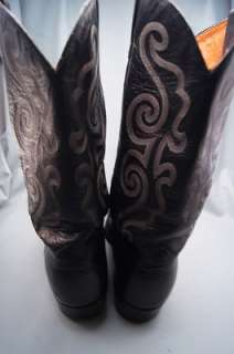 Chisholm Black Leather 11.5 D Mens Western Boots  