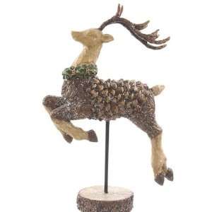  Arty Imports Reindeer on Base Pine Cone Finish: Home 