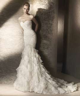 2012 Sexy Mermaid Ruffled Custom made Wedding Dress Bridal Gown New 