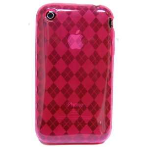   KingCase iPhone 3G & 3GS Gel Skin Case (Pink Argyle) 
