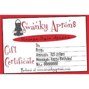  $25 Gift Certificate