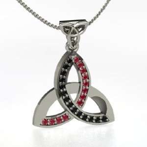   with Gems, Sterling Silver Necklace with Black Diamond & Ruby: Jewelry