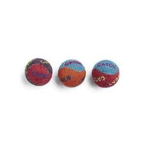 Ethical Burlap Balls Cat Toys Assorted Colors, 3 Pack  Pet 