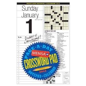  Mensa Crossword Page a Day and Notepad 2012 Calendar 