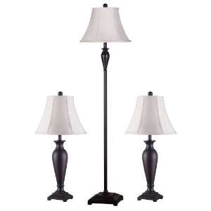  Kenroy Home 21018DB Noble Table and Floor Lamp, 3 Pack 