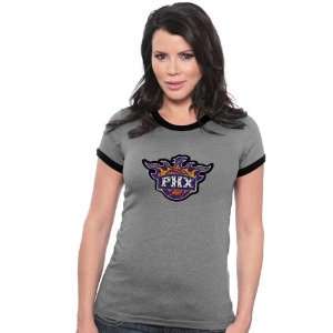  Phoenix Suns Charcoal Ladies Swarovski Crystal Melange Ringer T shirt
