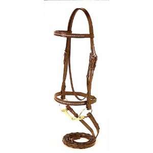 Silver Fox GOLD BEAD Show Snaffle Bridle   COB SIZE
