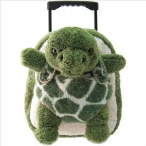  Kids Green Rolling Backpack With Turtle Stuffie 
