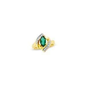   Lab Created Emerald and Diamond Accent Ring in 10K Gold emerald