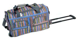 ROCKLAND DELUXE ROLLING DUFFLE BAG   FALL STRIPE $70  