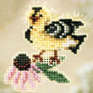Goldie Finch Beaded Cross Stitch Kit Mill Hill 2010 Spring Bouquet 