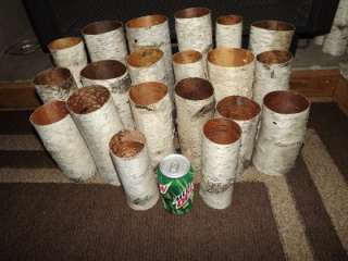 Birch bark Tube lot, tall, 20p, Wedding decor, vases covers, crafts 