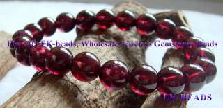 High Quality Natural Garnet Bracelet Round beads 8mm  
