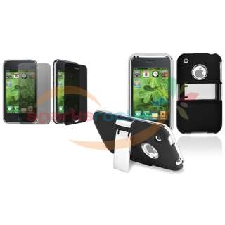 Black w/ Chrome Stand Snap on Hard Case+Privacy Guard Filter For 