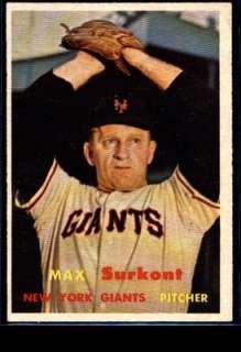 1957 TOPPS #310 MAX SURKONT GIANTS EXMINT 25301  