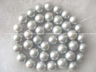 15.5 AAA 10.5mm gray round freshwater pearl beads  