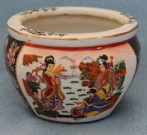 Vintage Asian Geisha Bamboo Planter Pot Vase Made in China  