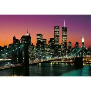 Manhattan bei Nacht, Brooklyn Bridge, 8 teilig, 366 x 254 cm, New York 