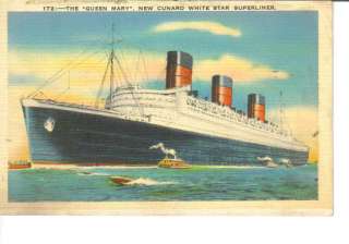 The Queen Mary Cunard White Star Superliner postcard  