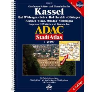 ADAC StadtAtlas Kassel mit 123 Städten und Gemeinden im Maßstab 120 