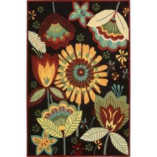   Flowers Black 8 Ft. x 10 Ft, 6 In. Area Rug 032768 