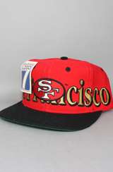 Vintage Deadstock San Francisco 49ers Snapback Hat (Logo Text) (Red 
