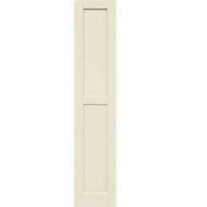 Wood Composite 12 in. x 59 in. Contemporary Flat Panel Shutters Pair 