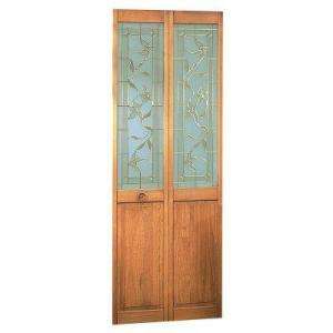   Unfinished Glass Over Panel Tuscany Universal/Reversible Bi Fold Door
