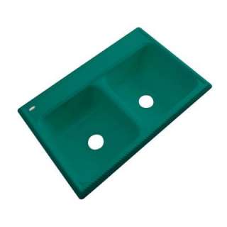   Drop In Acrylic 33x22x9 0 Hole Double Bowl Kitchen Sink in Verde