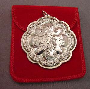 1987 TOWLE STERLING FLORAL MEDALLION CHRISTMAS ORNAMENT  