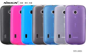 Jelly Soft Cover Case Skin + LCD Screen Portector For AT&T Huawei 