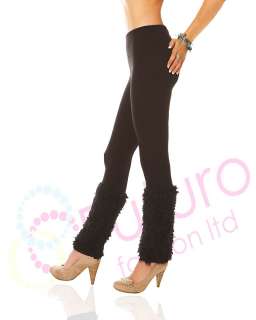 UNIQUE Stretchy Black Thick&Heavy WARM Leggings with Fur HQ Sizes 8 